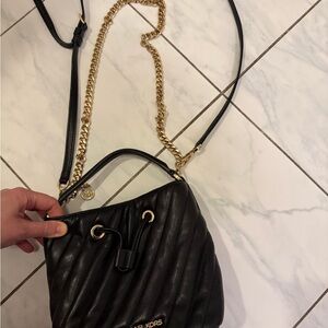 Michael Kors Black Crossbody Bag with Gold Chain